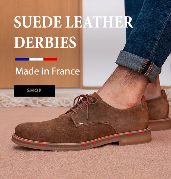 Suede leather derbies