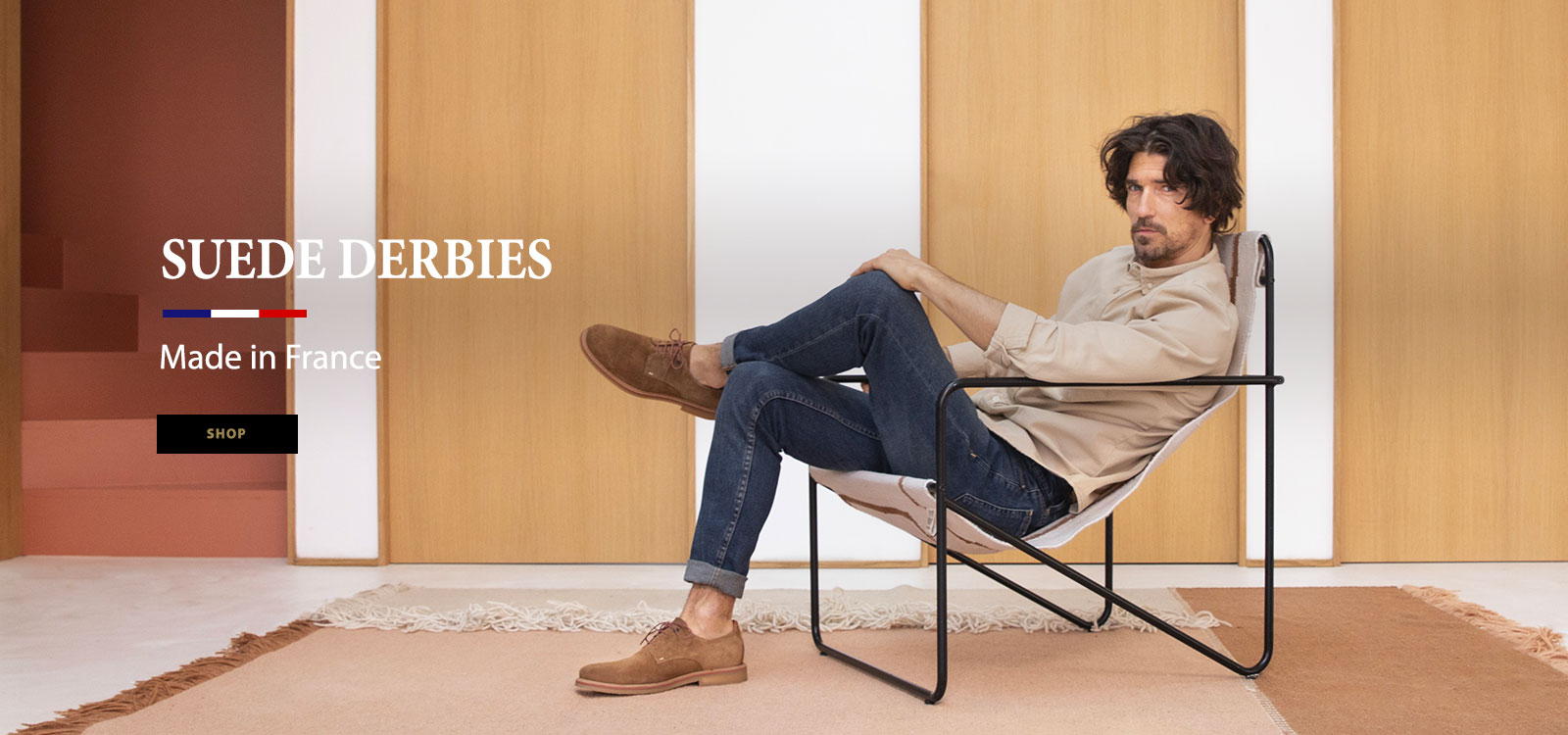 Suede leather derbies