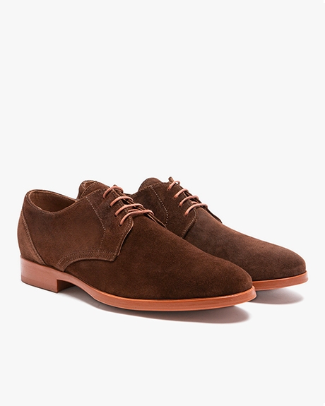 Brown suede leather derbies HYROME